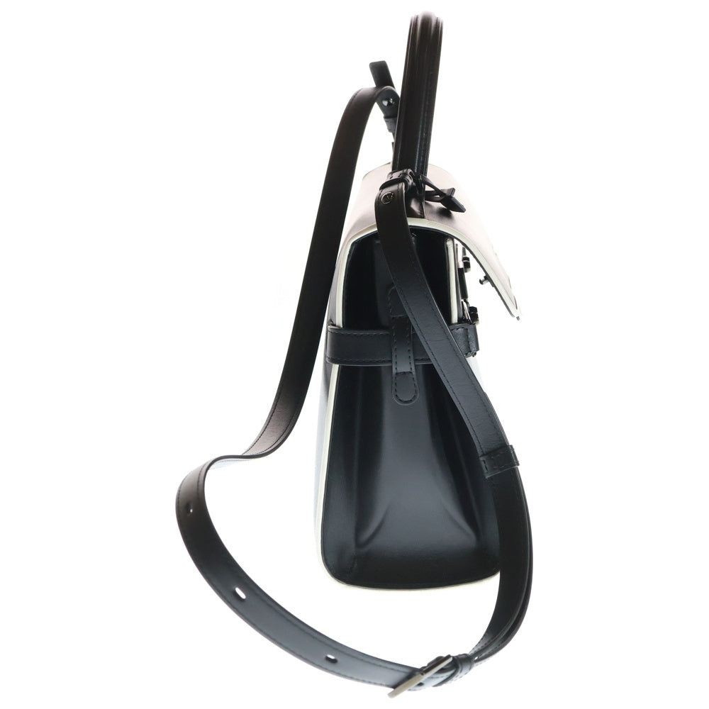 DELVAUX(デルボー) タンペートMM イリュージョン レザー 2WAY ハンド ショルダーバッグ シルバー金具 ブラック レディース