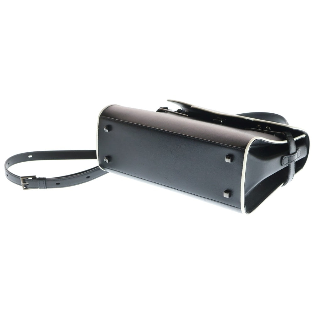 DELVAUX(デルボー) タンペートMM イリュージョン レザー 2WAY ハンド ショルダーバッグ シルバー金具 ブラック レディース