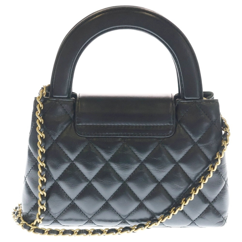 CHANEL(シャネル) マトラッセ ミニショッピングバッグ ハンドバッグ ブラック ラムスキン ゴールド金具 AS4416 レディース