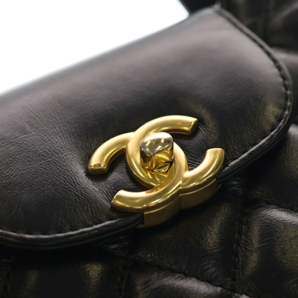 CHANEL(シャネル) マトラッセ ミニショッピングバッグ ハンドバッグ ブラック ラムスキン ゴールド金具 AS4416 レディース