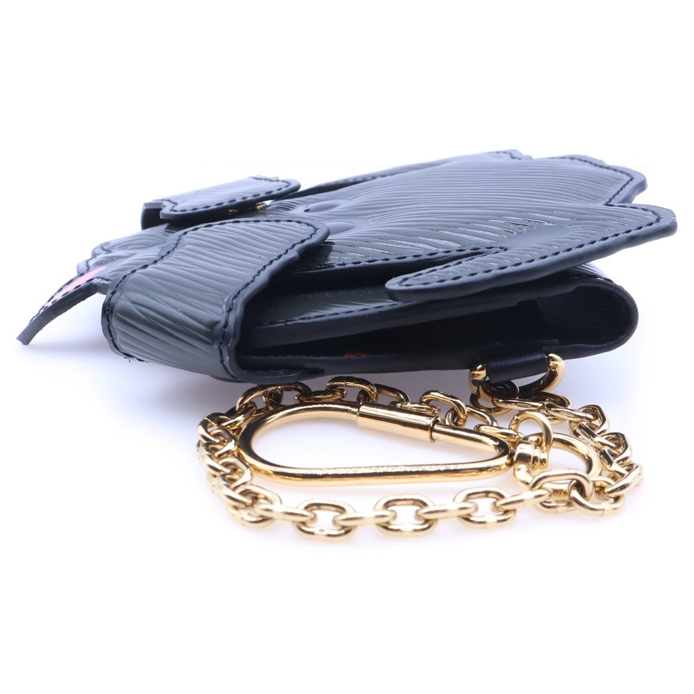 LOUIS VUITTON(ルイヴィトン) エピ キャットグラム 二つ折り財布 バッグチャーム キーホルダー ブラック レザー M63897 ゴールド金具 レディース