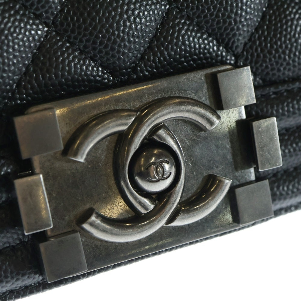 CHANEL(シャネル) ボーイシャネル 20 ブラック キャビアスキン ショルダーバッグ ガンメタリック A67085 レディース