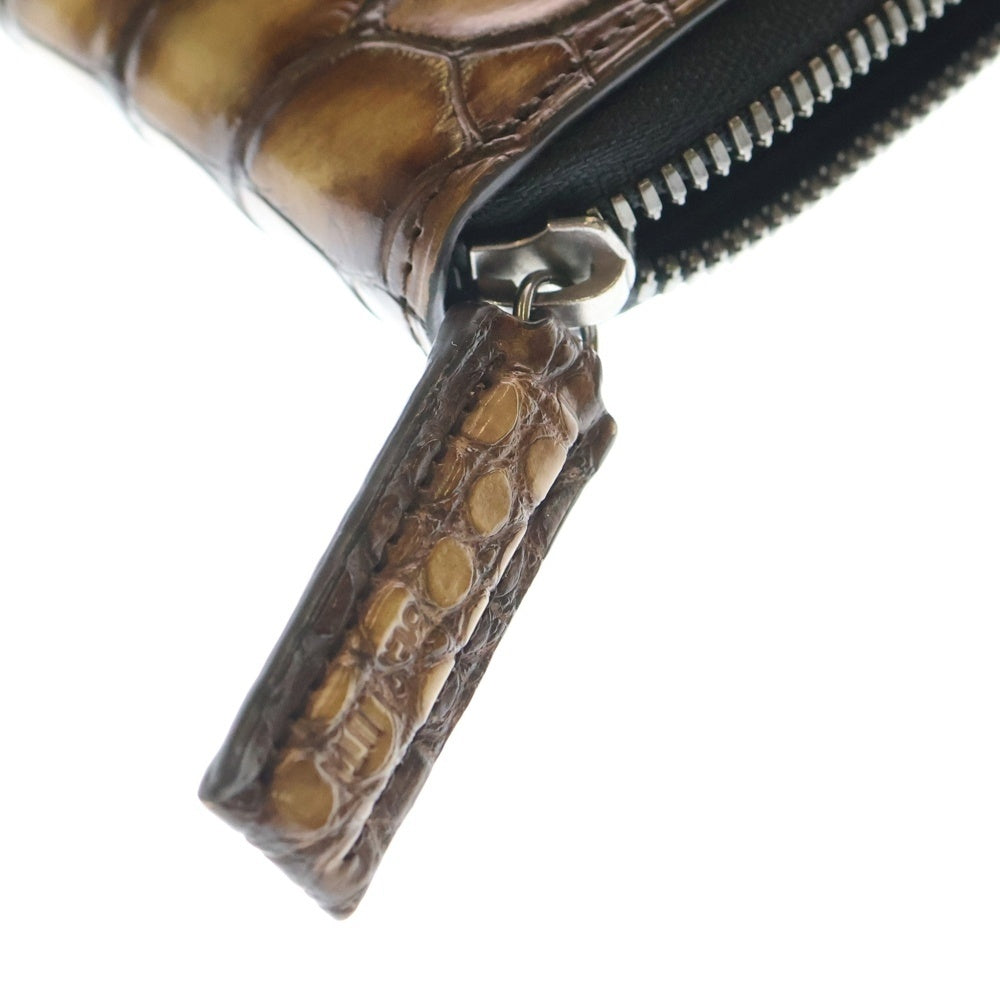 Berluti(ベルルッティ) ラウンドウォレット 長財布 クロコレザー ブラウン