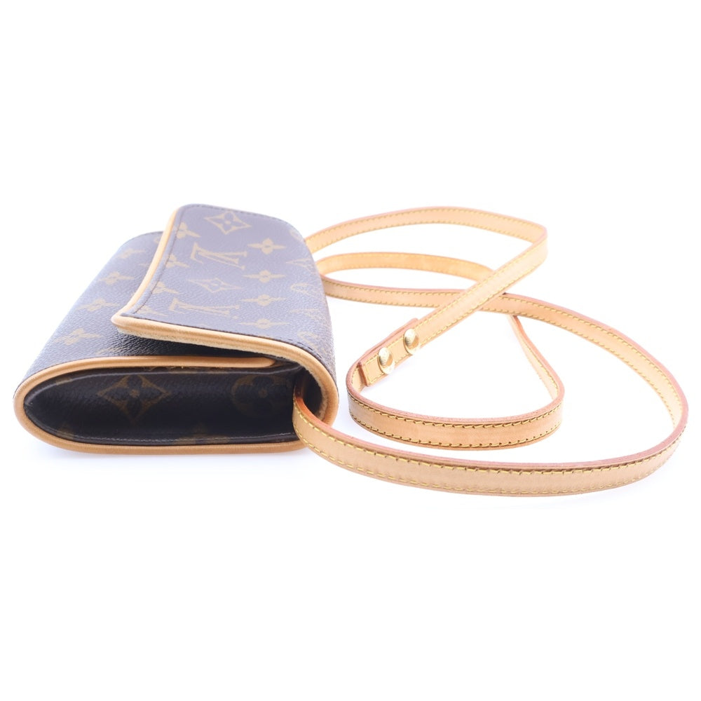 LOUIS VUITTON(ルイヴィトン) モノグラム ポシェットツインPM ショルダーバッグ ミニバッグ ショルダーポシェット PVC×レザー M51854 ゴールド金具 レディース