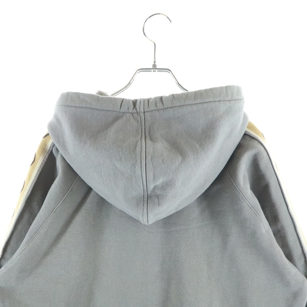 GUCCI(グッチ) 21AW コットンジャージー フーデッドスウェットシャツ サイドロゴパーカー グレー 596230 XJBUW