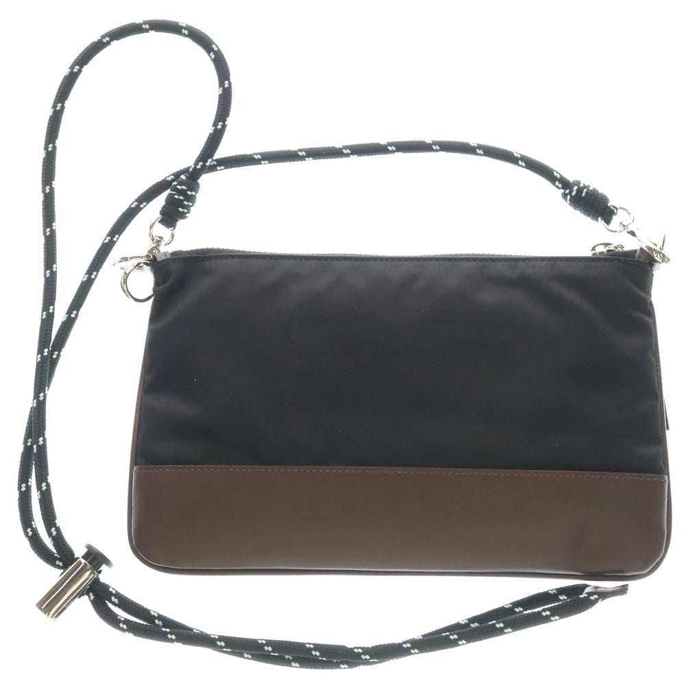PRADA(プラダ) スピードロック Re-Nylon リナイロン トライアングルロゴプレート レザー切り替え ショルダーバッグ シルバー金具 ブラウン/ブラック 2ZT0732 レディース