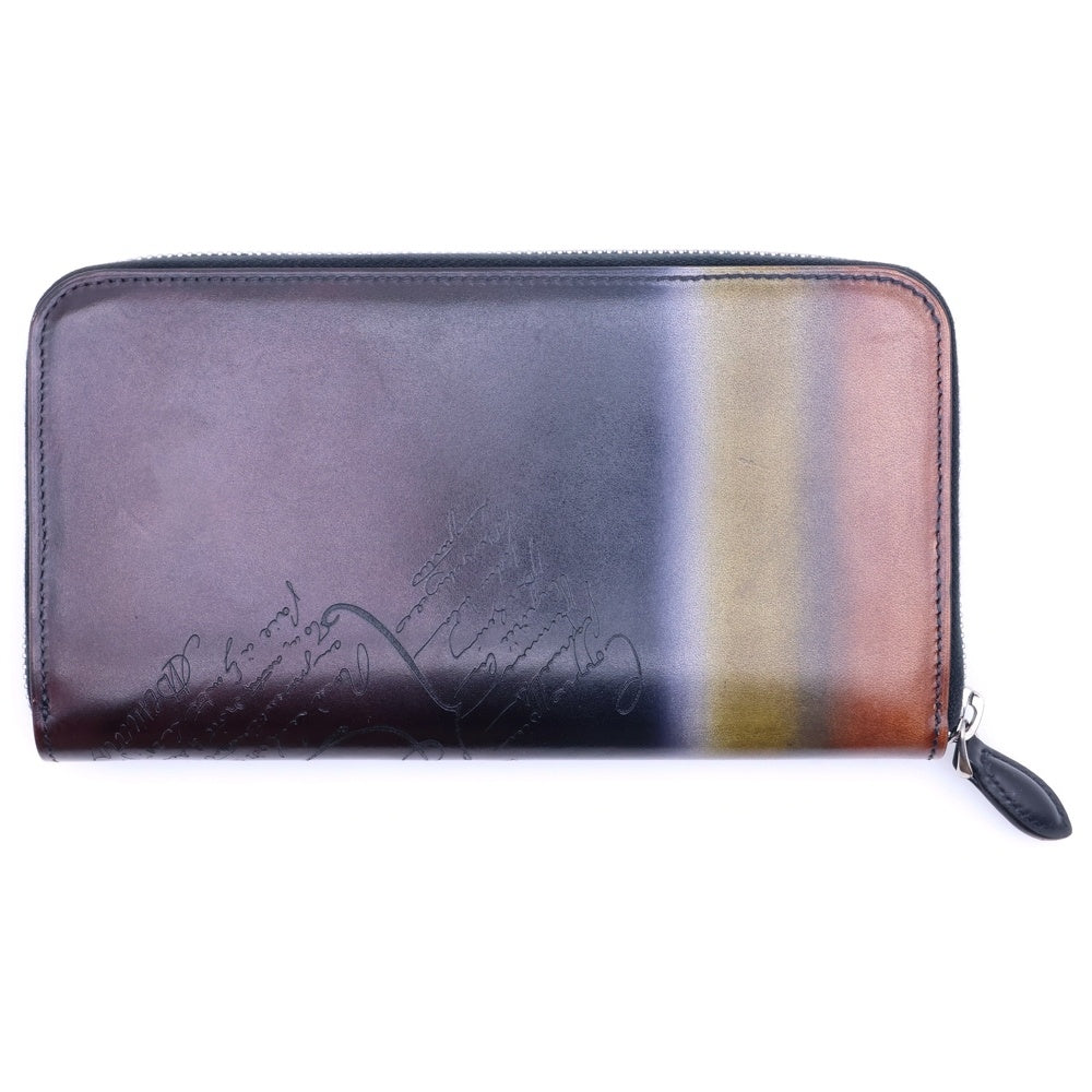 Berluti(ベルルッティ) イタウバ カリグラフィー ロングジップウォレット 長財布 カードケース マルチカラー レザー シルバー金具