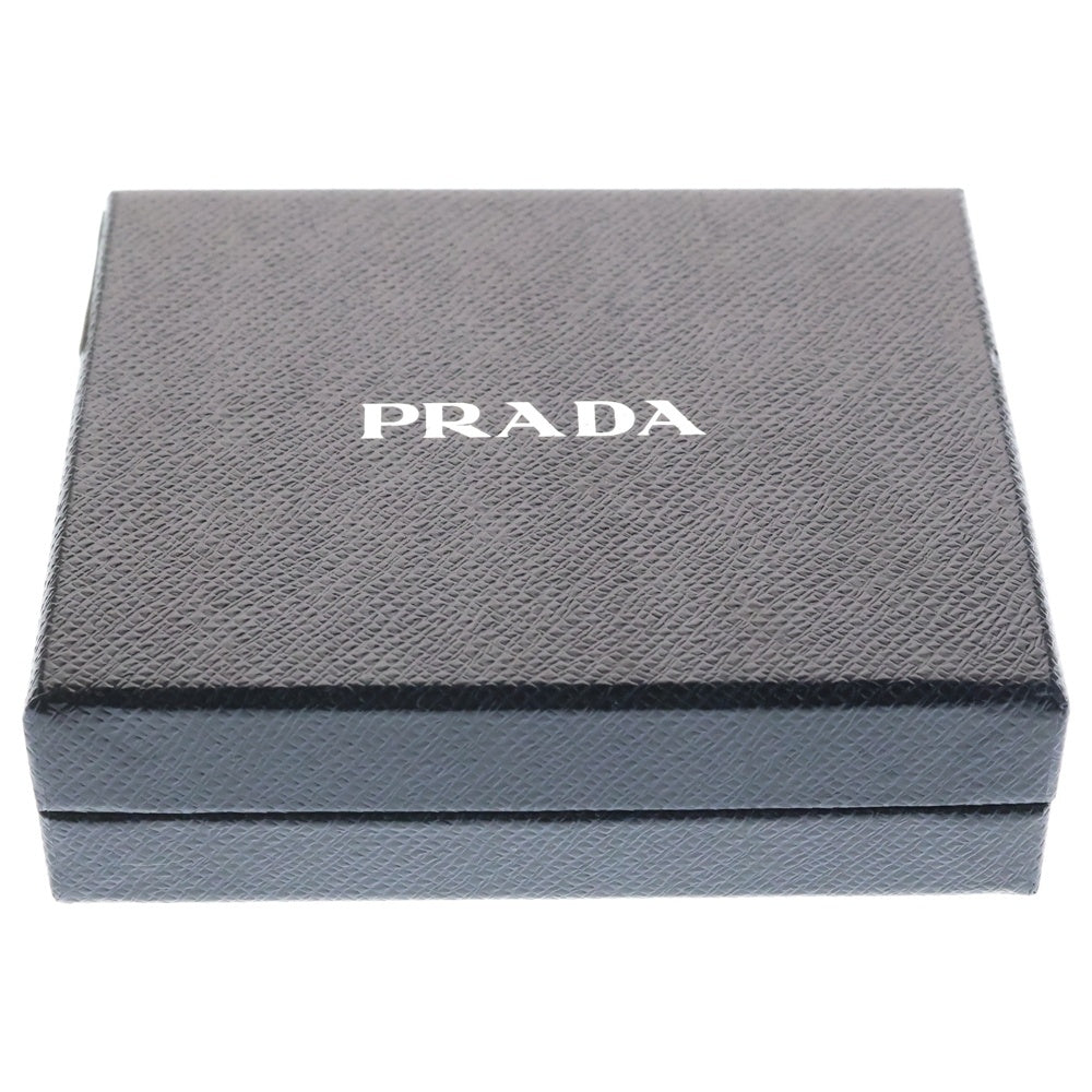 PRADA(プラダ) サフィアーノ 三つ折り財布 コンパクトウォレット コインケース ブラック レザー 1MV204 ゴールド金具 レディース