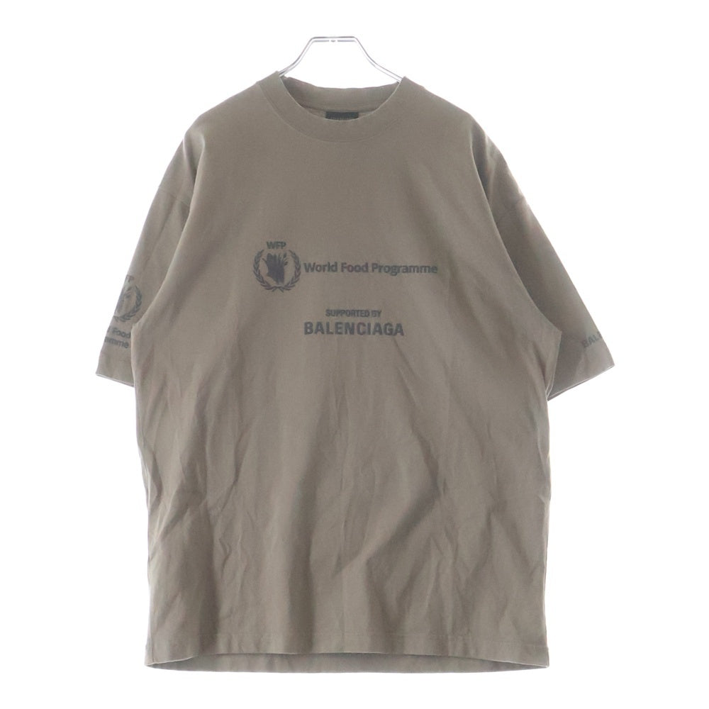 BALENCIAGA(バレンシアガ) × THE WORLD FOOD PROGRAMME コットン クルーネック 半袖Tシャツ カットソー ブラウン