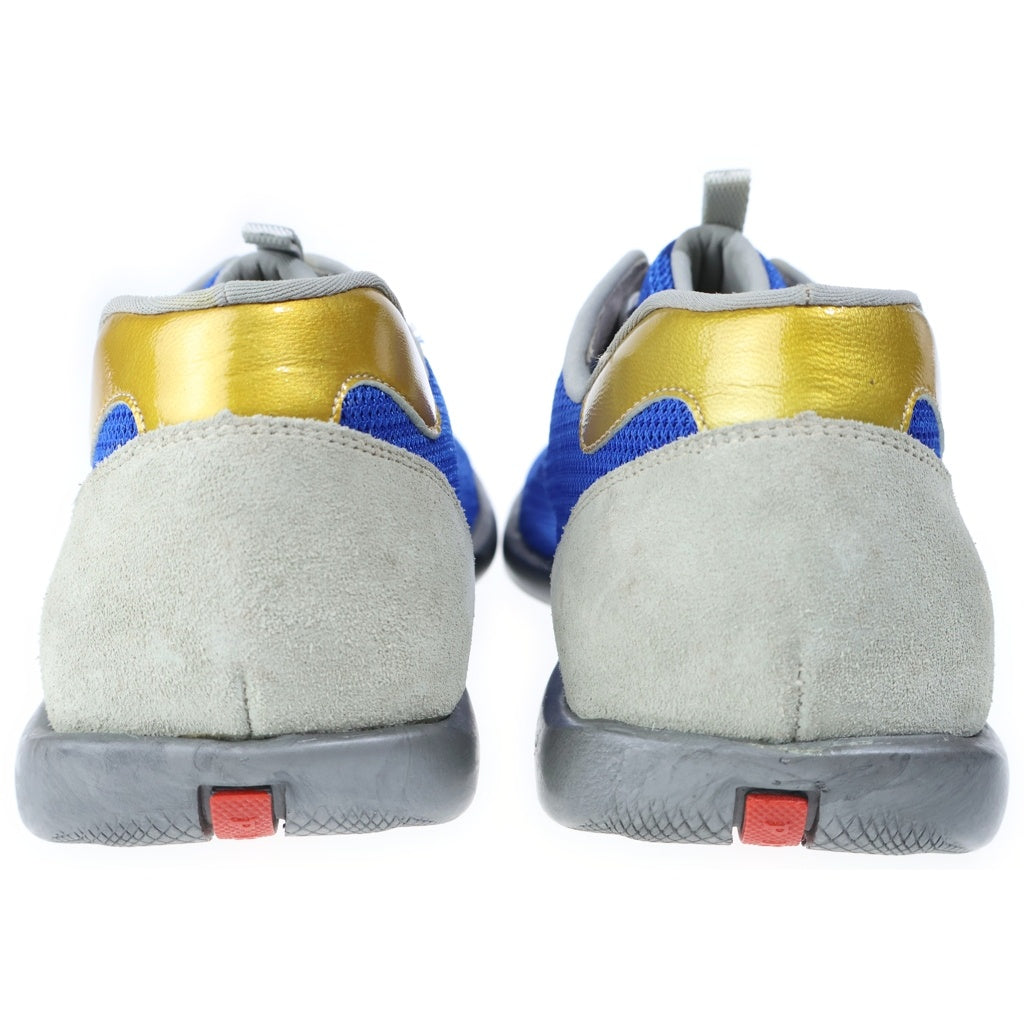 PRADA SPORT(プラダ スポーツ) メッシュ レザー ドローストリング ローカットシューズ スニーカー ブルー/グレー PS1631
