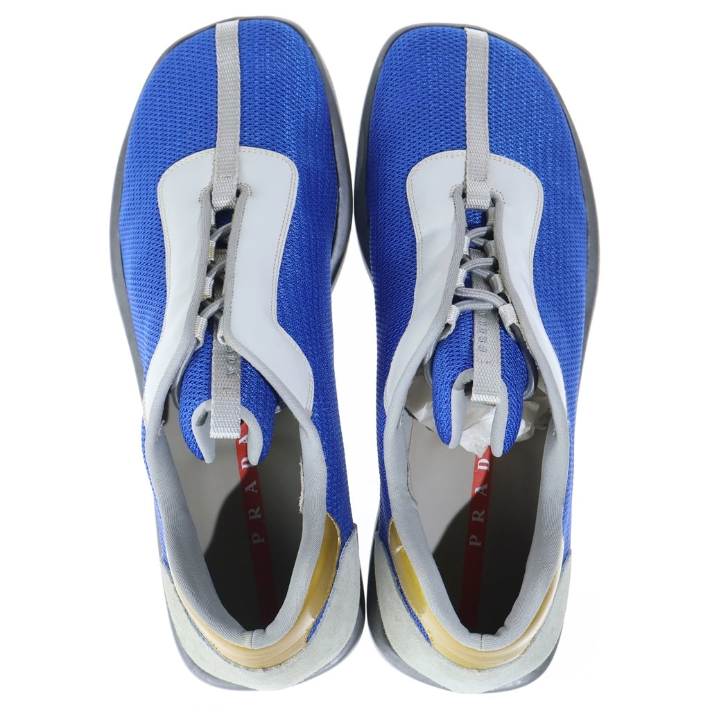 PRADA SPORT(プラダ スポーツ) メッシュ レザー ドローストリング ローカットシューズ スニーカー ブルー/グレー PS1631