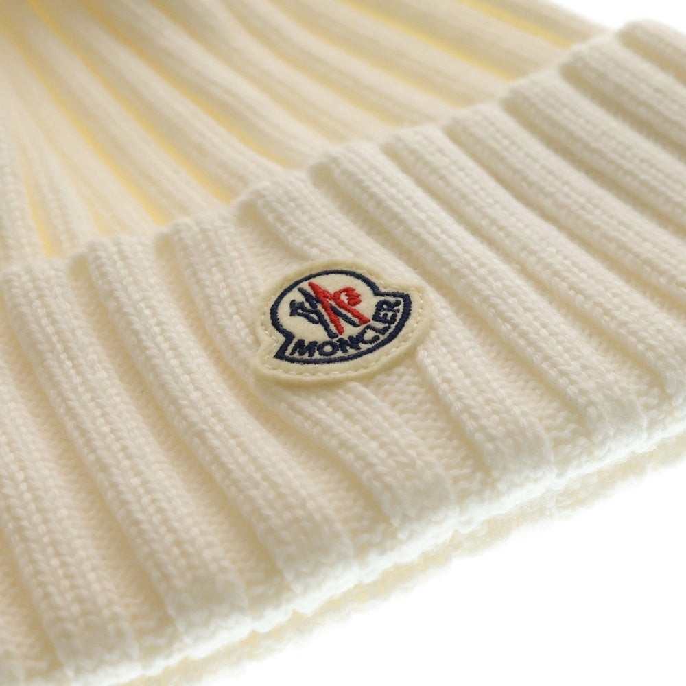 MONCLER(モンクレール) 25AW ニット ビーニー ウール フォックス 帽子 ホワイト K20933B00064 M1131 レディース