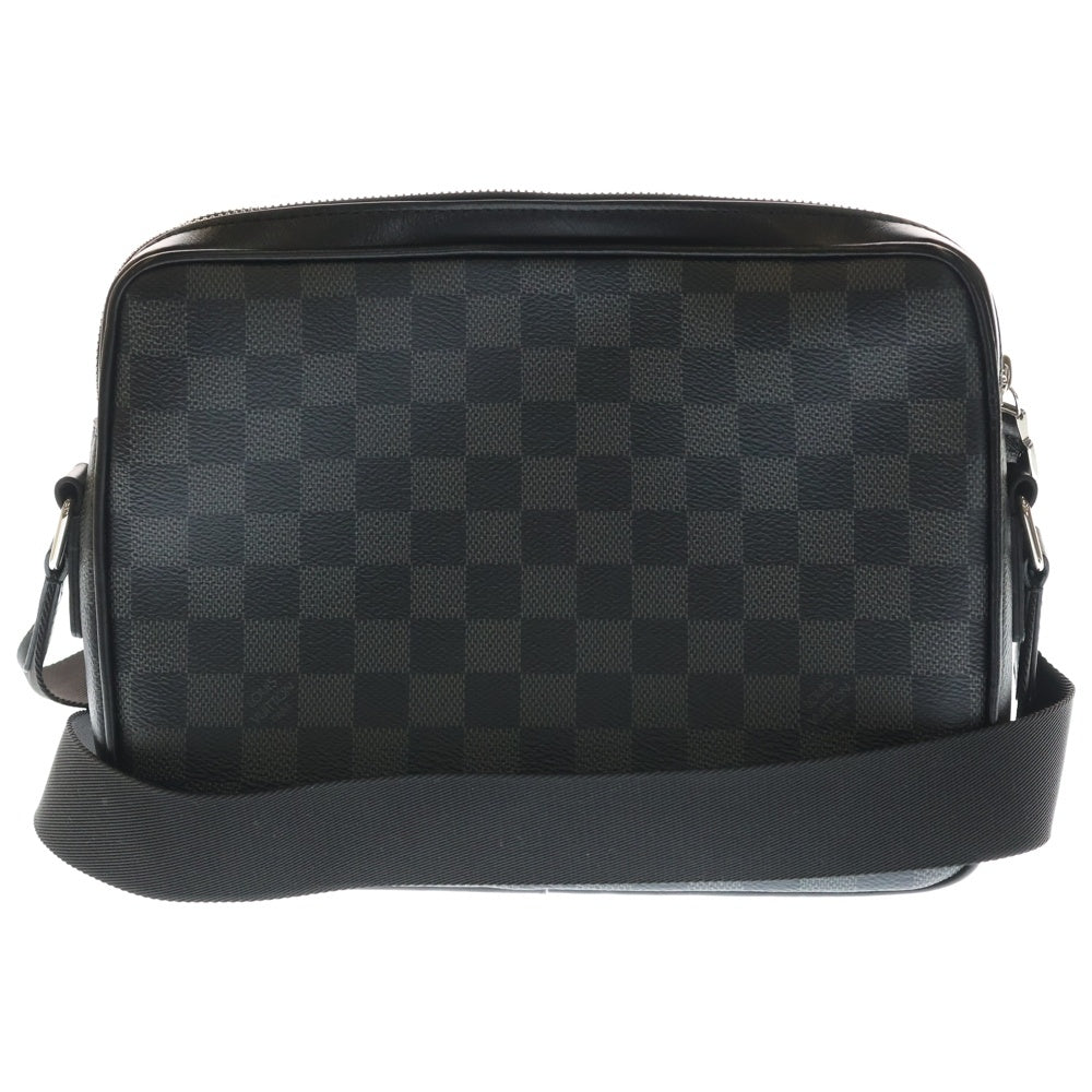 LOUIS VUITTON(ルイヴィトン) ダミエグラフィット トロカデロ メッセンジャーPM ショルダーバッグ ブラック レザー×PVC N40087 シルバー金具