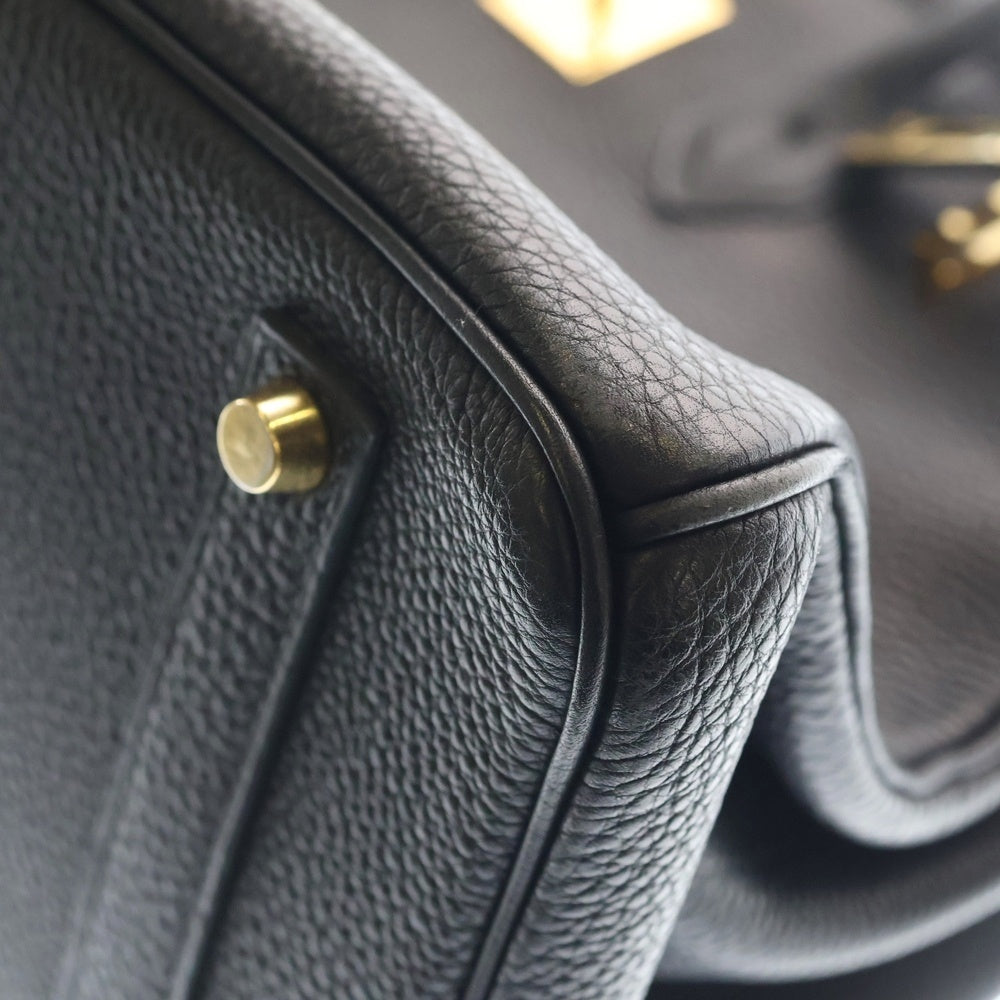 HERMES(エルメス) バーキン35 トゴ ハンドバッグ ゴールド金具 ブラック □G刻印 レディース