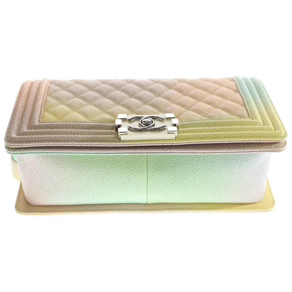 CHANEL(シャネル) ボーイシャネル ココマーク チェーン ショルダーバッグ レインボー マルチカラー キャビアスキン レディース