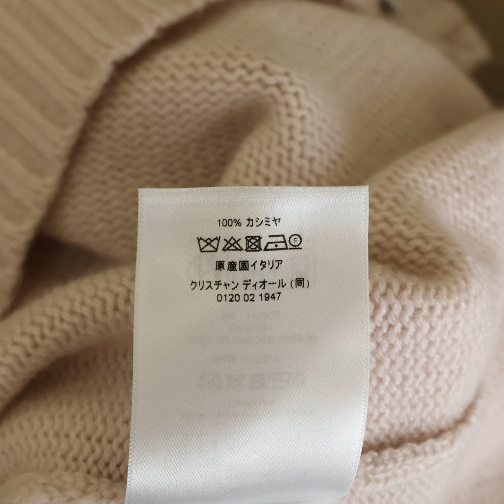 Christian Dior(クリスチャンディオール) ロゴジャガード カシミヤ クルーネック プルオーバー 半袖ニット セーター ピンク レディース 344S98AM003