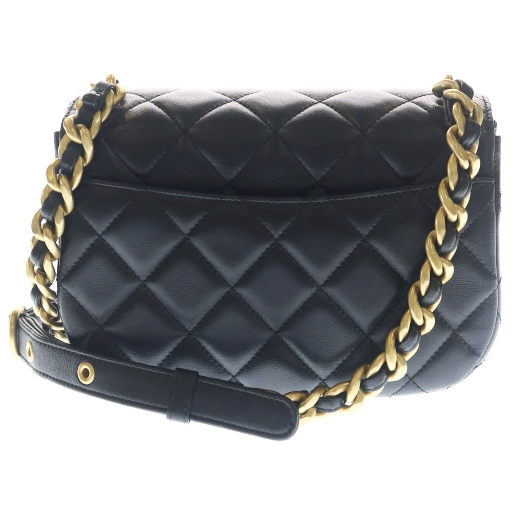 CHANEL(シャネル) マトラッセ チェーンショルダーバッグ ミニバッグ ブラック ラム ゴールド金具 レディース