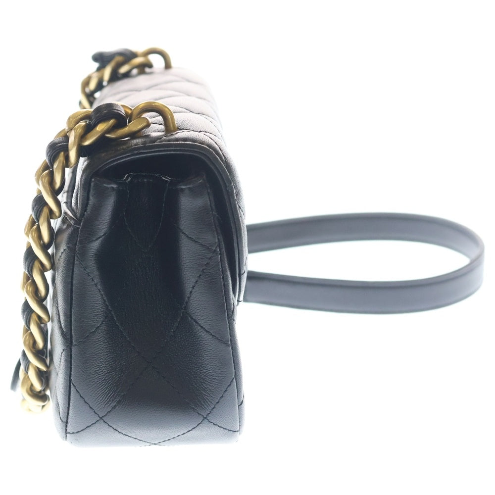 CHANEL(シャネル) マトラッセ チェーンショルダーバッグ ミニバッグ ブラック ラム ゴールド金具 レディース