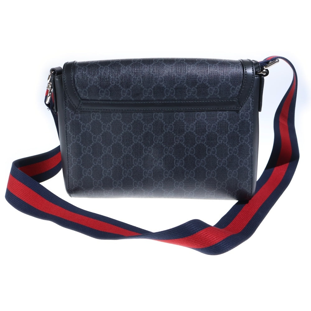 GUCCI(グッチ) GGスプリーム クロスボディ メッセンジャーバッグ ブラック PVCレザー 771167