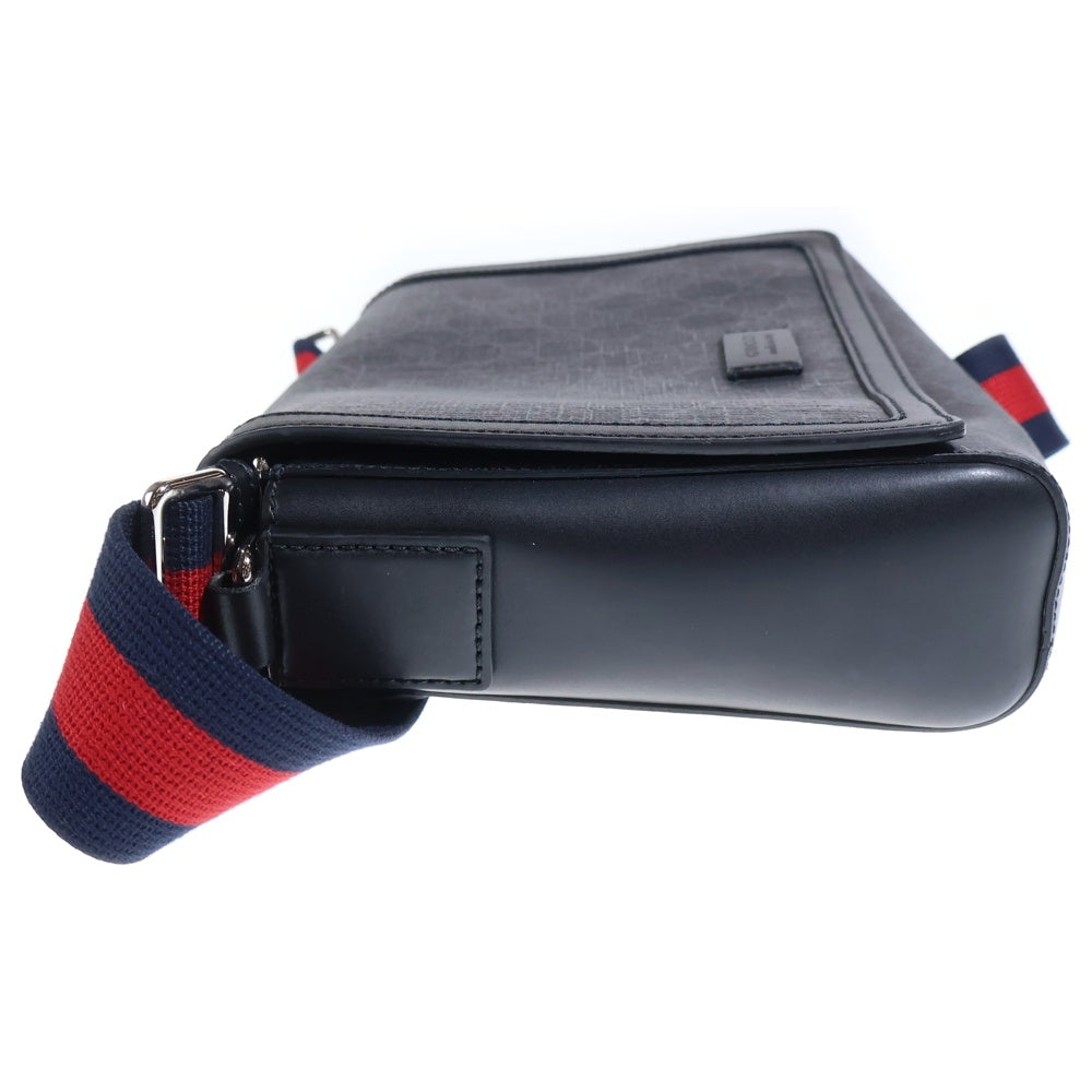 GUCCI(グッチ) GGスプリーム クロスボディ メッセンジャーバッグ ブラック PVCレザー 771167