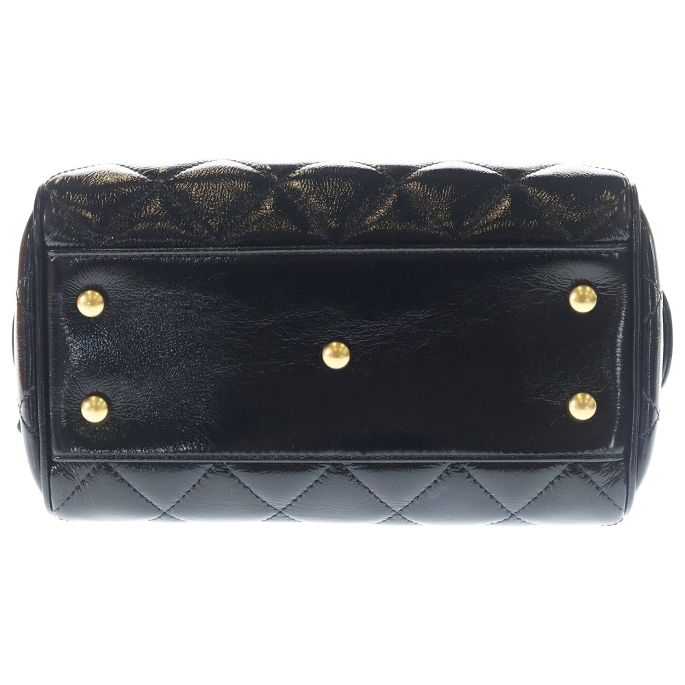CHANEL(シャネル) 25AW マトラッセ シャイニーパテント 2WAYバッグ チェーンバッグ ショルダーバッグ ミニハンドバッグ ブラック AS5578 ゴールド金具 レディース