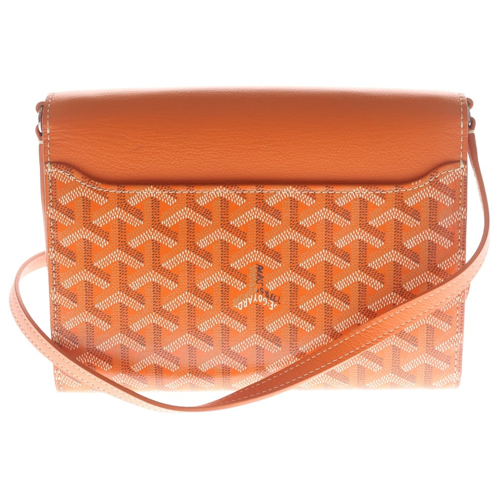 GOYARD(ゴヤール) シープル ポーチPM ショルダーバッグ レザー×PVC オレンジ シルバー金具 レディース