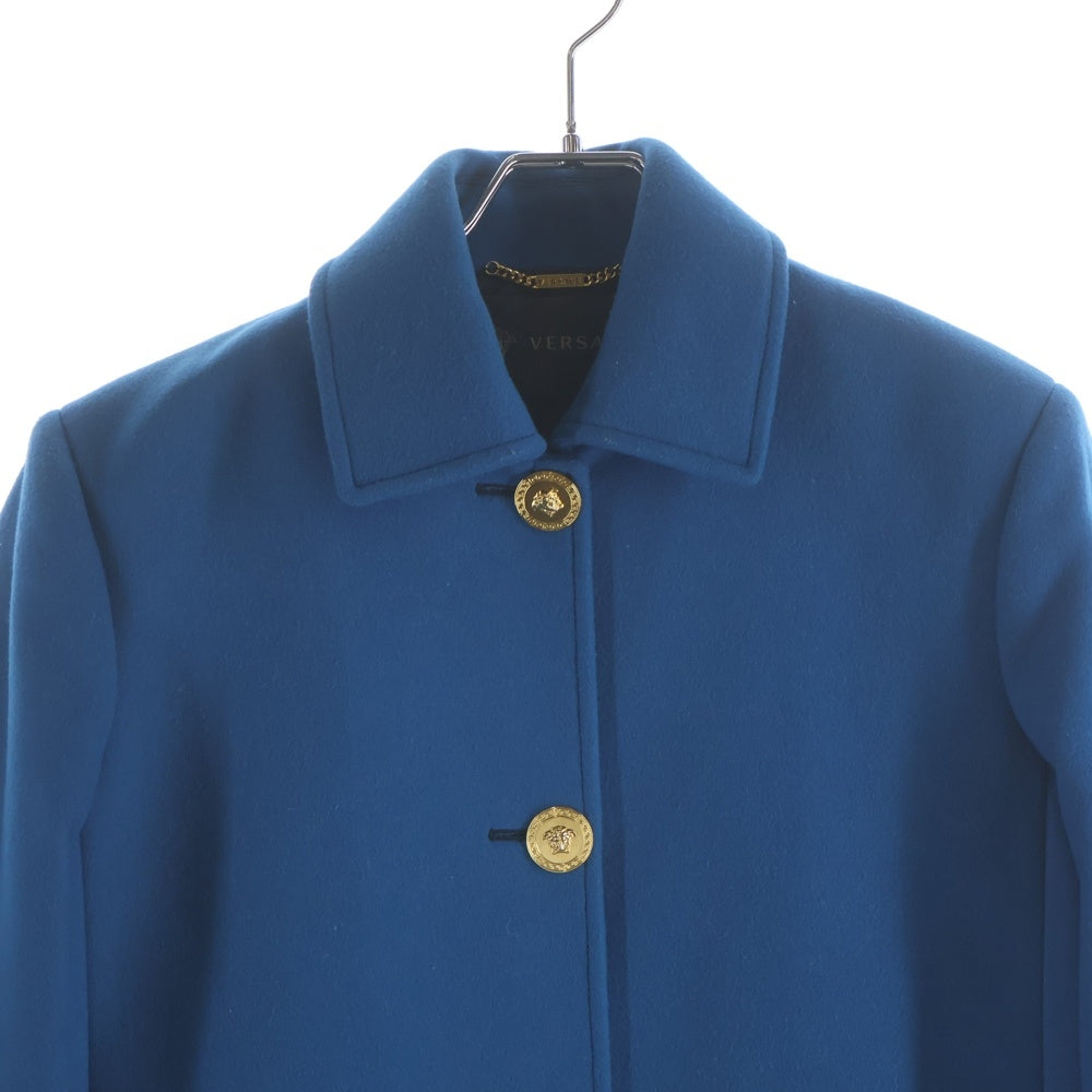 VERSACE ヴェルサーチ ロングコート ブルー ウール 42 VERSACE(ヴェルサーチ) ロングコート ブルー ウール 42 – WASTE_NOT by