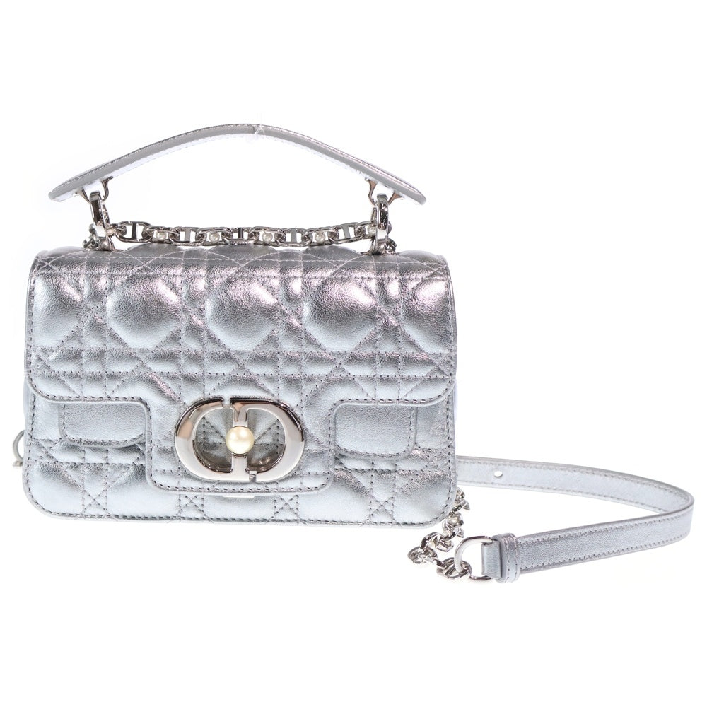 Christian Dior MONSIEUR(クリスチャンディオールムッシュ) ジョリートップハンドルバッグ 2WAYバッグ ショルダーバッグ ハンドバッグ ミニバッグ シルバー レザー レディース
