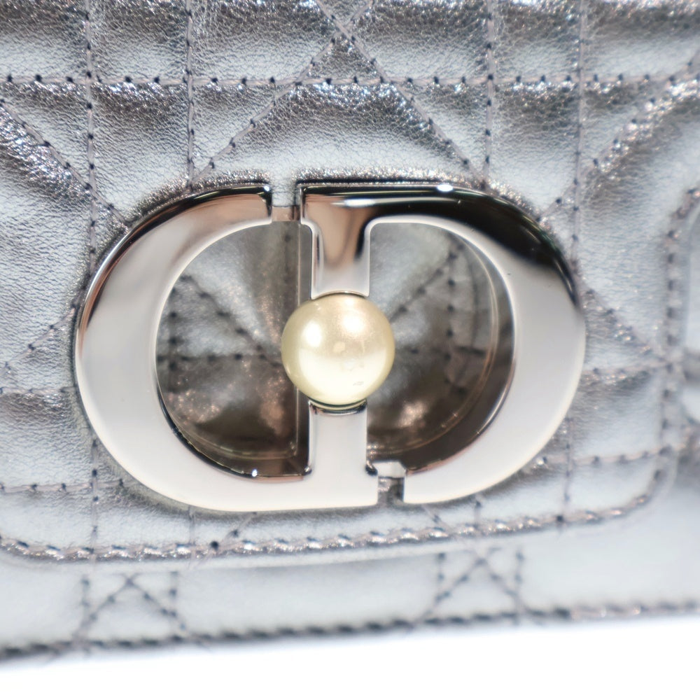 Christian Dior MONSIEUR(クリスチャンディオールムッシュ) ジョリートップハンドルバッグ 2WAYバッグ ショルダーバッグ ハンドバッグ ミニバッグ シルバー レザー レディース