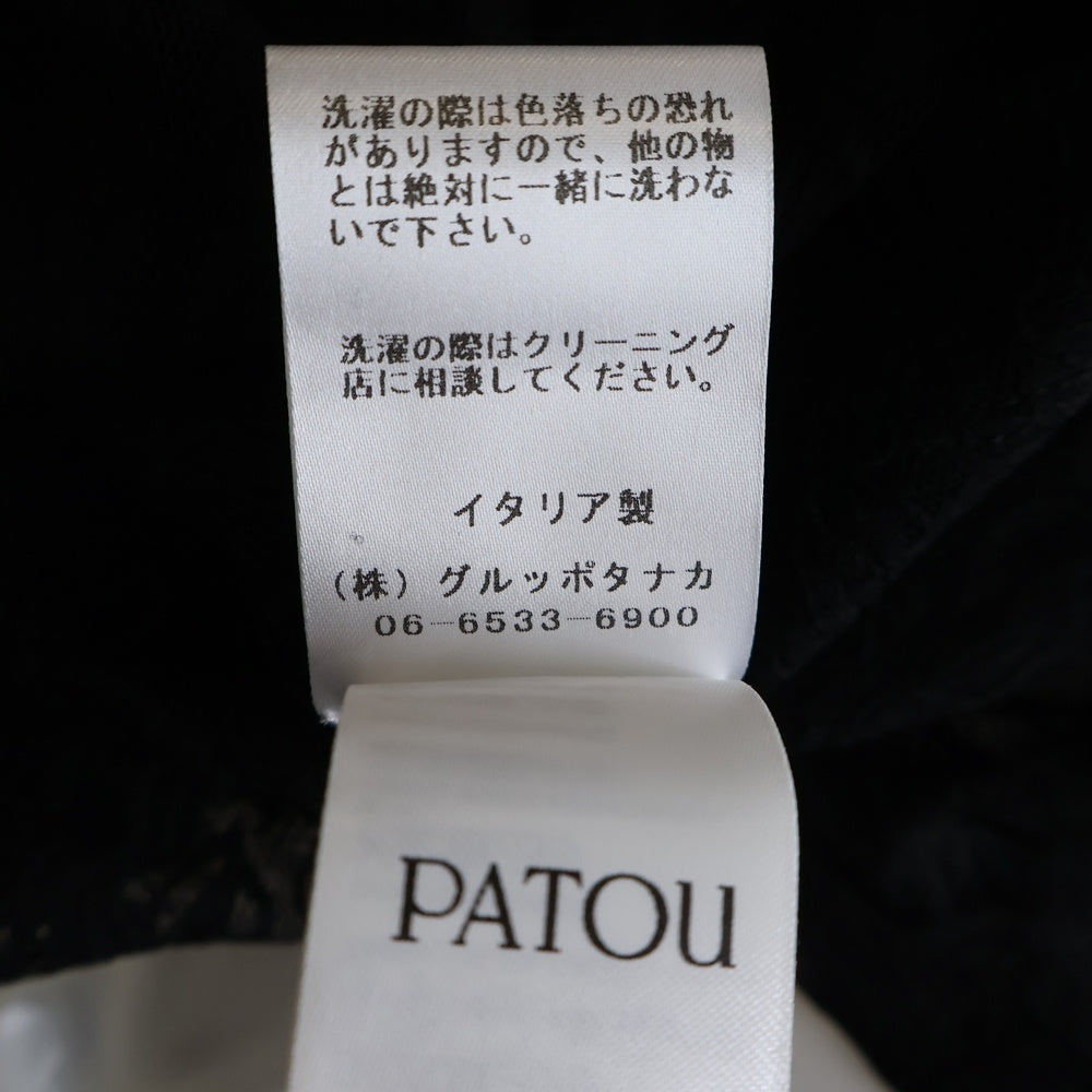 PATOU(パトゥー) 26SS ナイロン レース総柄 クルーネック 半袖Tシャツ カットソー ブラック レディース 26S-JE238-9965