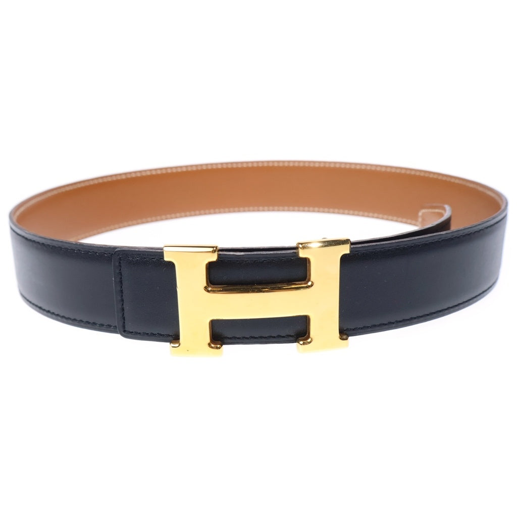 HERMES(エルメス) コンスタンス Hベルト ブラウン×ブラック レザー 〇Z刻印 ゴールド金具 レディース
