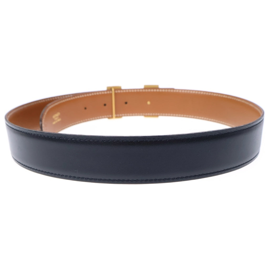 HERMES(エルメス) コンスタンス Hベルト ブラウン×ブラック レザー 〇Z刻印 ゴールド金具 レディース