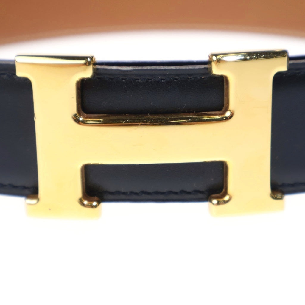 HERMES(エルメス) コンスタンス Hベルト ブラウン×ブラック レザー 〇Z刻印 ゴールド金具 レディース