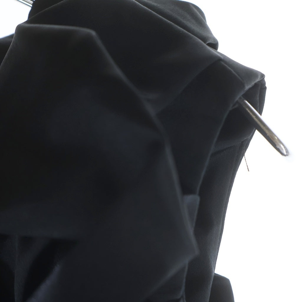COMME des GARCONS(コムデギャルソン) 25AW AD2025 エステルサテン ノースリーブ フリル ロング ワンピース ブラック レディース GP-O13