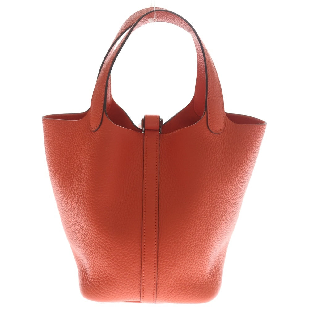 HERMES(エルメス) ピコタンロックPM トリヨンクレマンス ルージュピヴォワンヌ ハンドバッグ シルバー金具 レッド K刻印 レディース