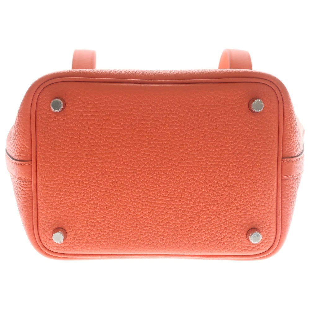 HERMES(エルメス) ピコタンロックPM トリヨンクレマンス ルージュピヴォワンヌ ハンドバッグ シルバー金具 レッド K刻印 レディース