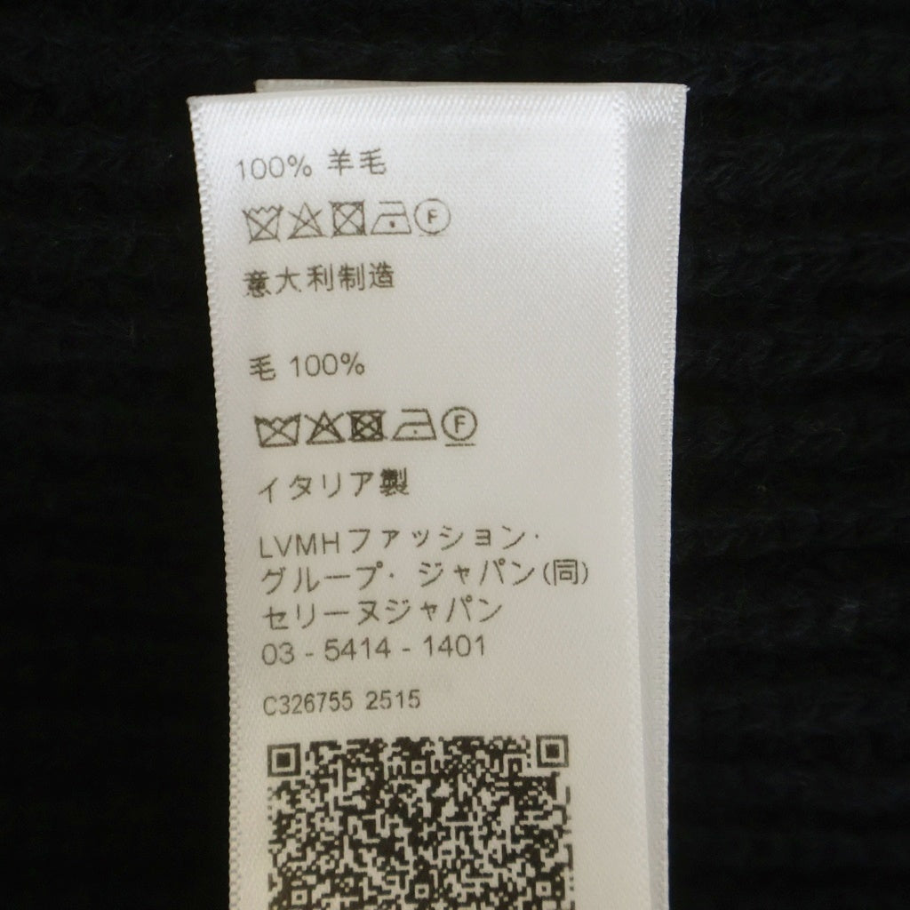 CELINE(セリーヌ) ロゴ オーバーサイズ リブ編みニット ブラック ウール 2A19R423P レディース