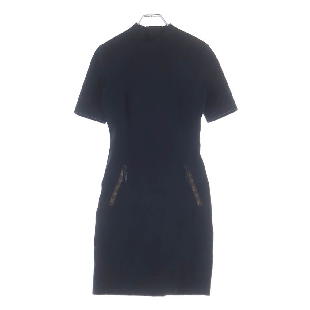 LOUIS VUITTON(ルイヴィトン) モノグラム ショートスリーブハイネックフィットドレス ワンピース ブラック RW202W NHY FJDR25 レディース