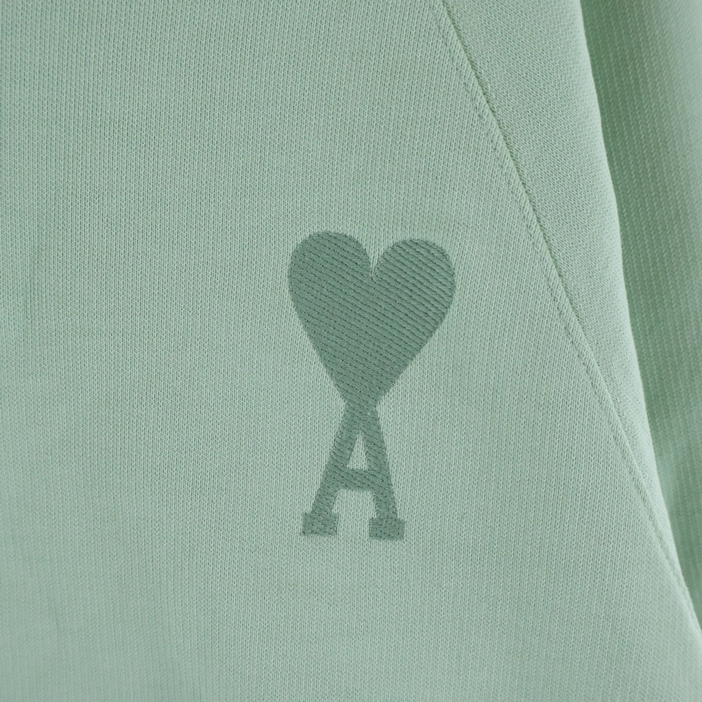 ami paris(アミパリス) ハートロゴ刺繍 プルオーバースウェット トレーナー ライトグリーン レディース