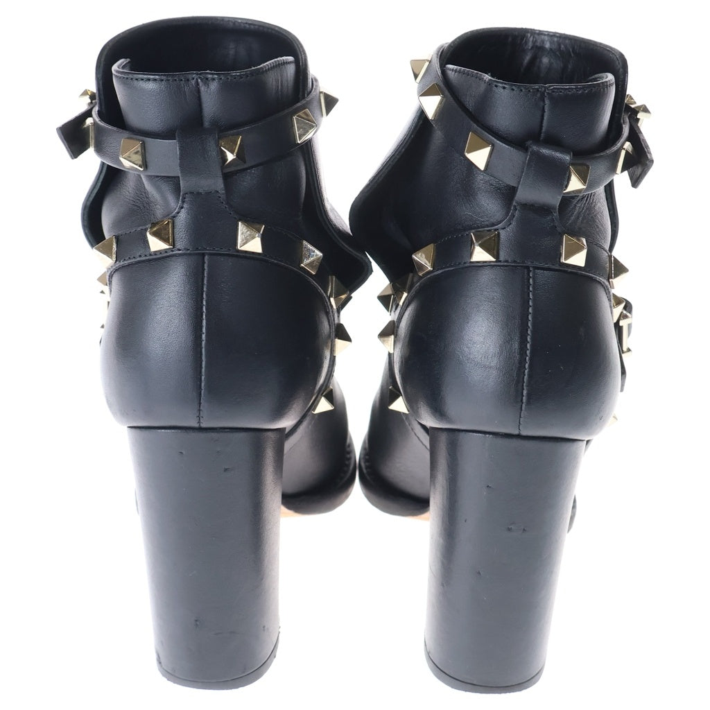 VALENTINO(ヴァレンティノ) ロックスタッズ ストラップ ショートブーツ シューズ ブラック レディース