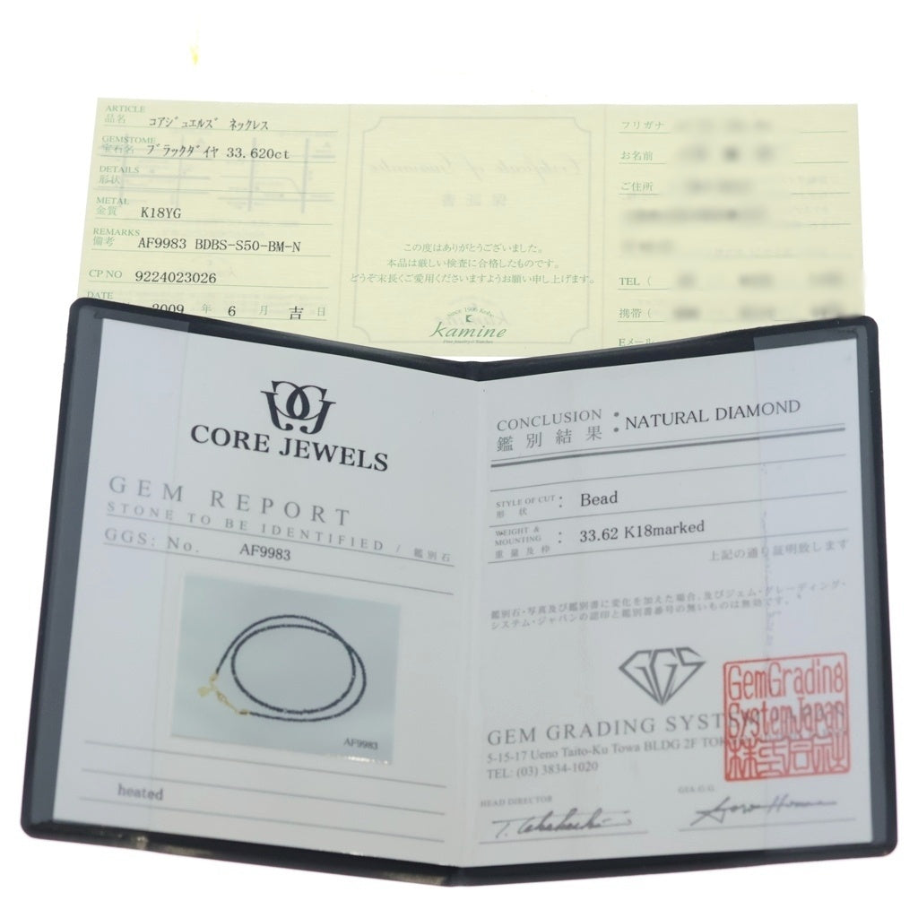 CORE JEWELS(コアジュエルス) ブラックダイヤモンド ビーズ ネックレス CORE JEWELS(コアジュエルス) ブラックダイヤモンド ビーズ ネックレス