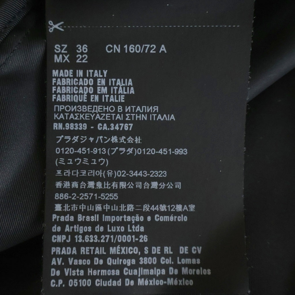 PRADA(プラダ) Re-Nylon リナイロン トライアングルロゴプレート ジップアップ コート ブラック レディース