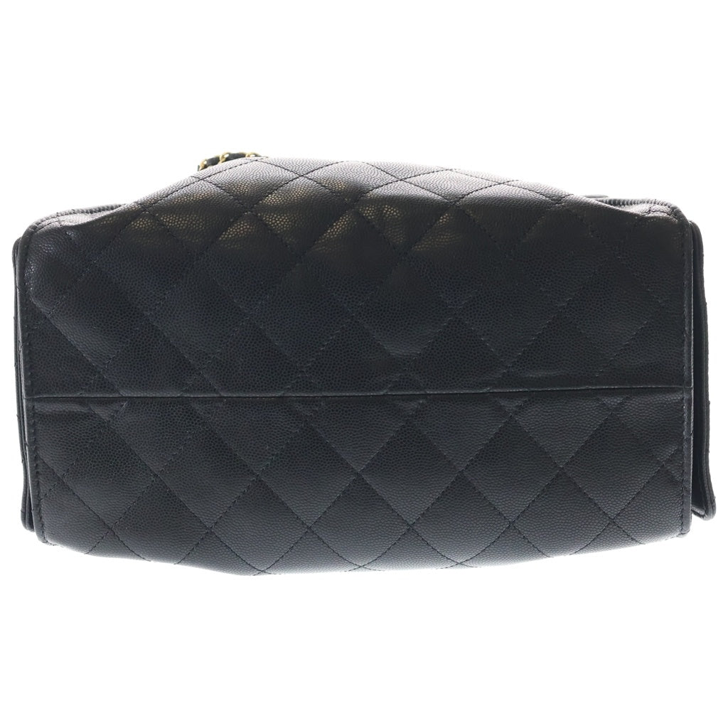 CHANEL(シャネル) シャネル25 スモール ブラック キャビアスキン ハンドバッグ ゴールド金具 AS5293 レディース