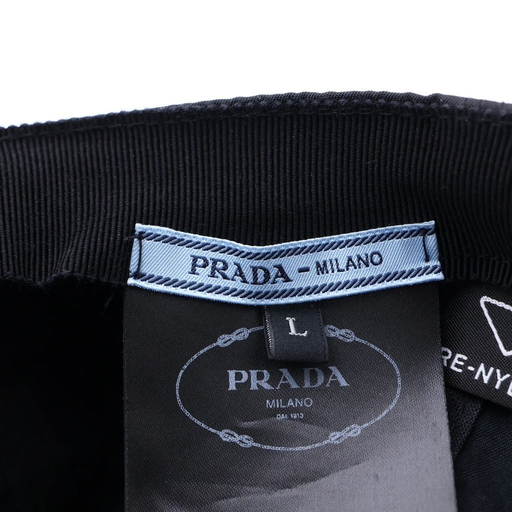 PRADA(プラダ) RE-NYLON リナイロン ロゴ刺繍 ベースボールキャップ 帽子 ブラック 1HC179