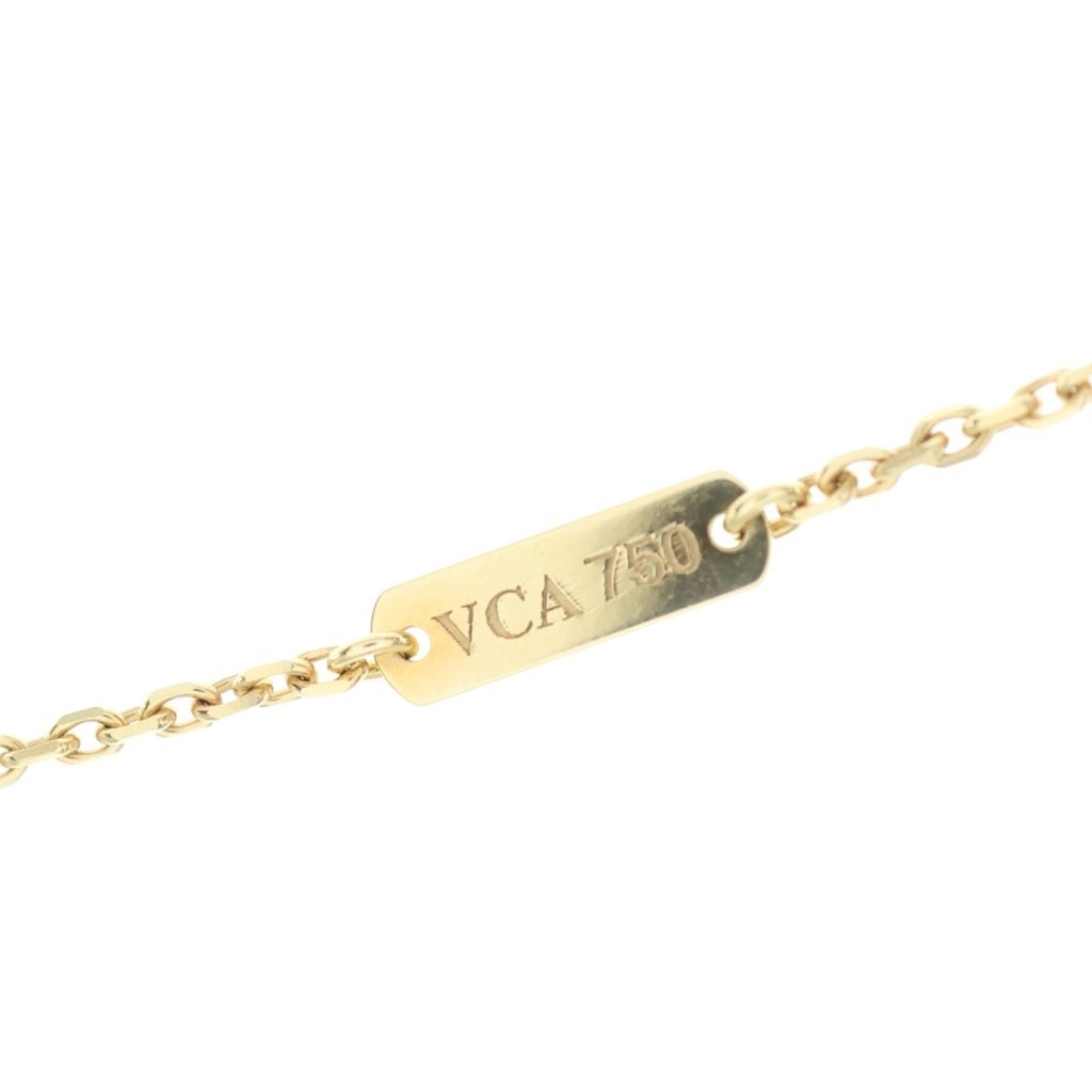 Van Cleef & Arpels(ヴァンクリーフアンドアーペル) アルハンブラ マザーオブパール ネックレス ペンダント チェーン ゴールド×ホワイト Au750YG レディース