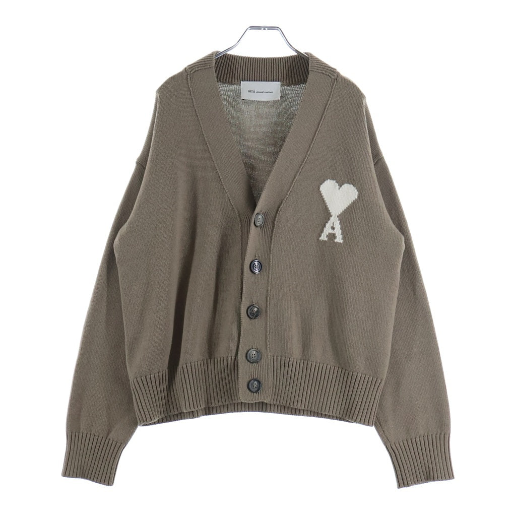 ami paris(アミパリス) Ami de Coeur カーディガン ベージュ×エクリュ ウール×コットン #S UKC380.KN0156