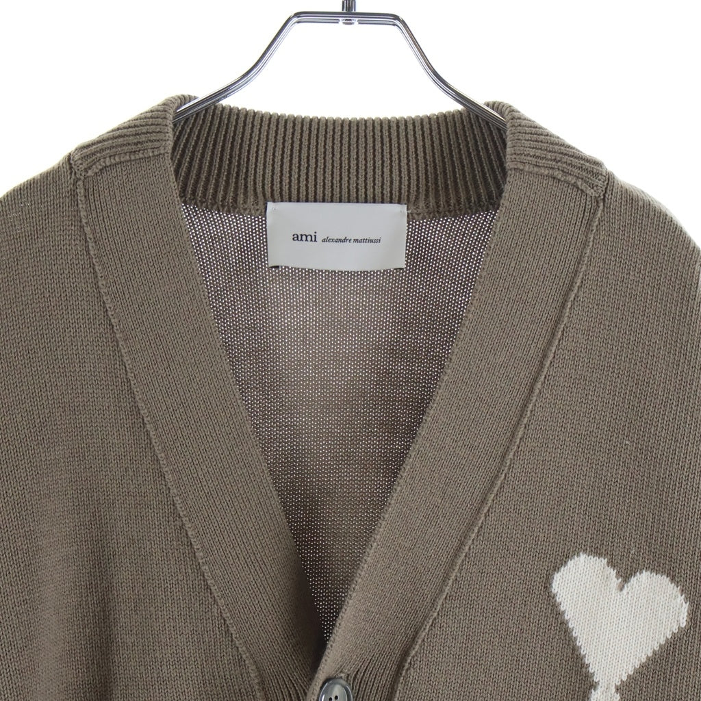 ami paris(アミパリス) Ami de Coeur カーディガン ベージュ×エクリュ ウール×コットン #S UKC380.KN0156