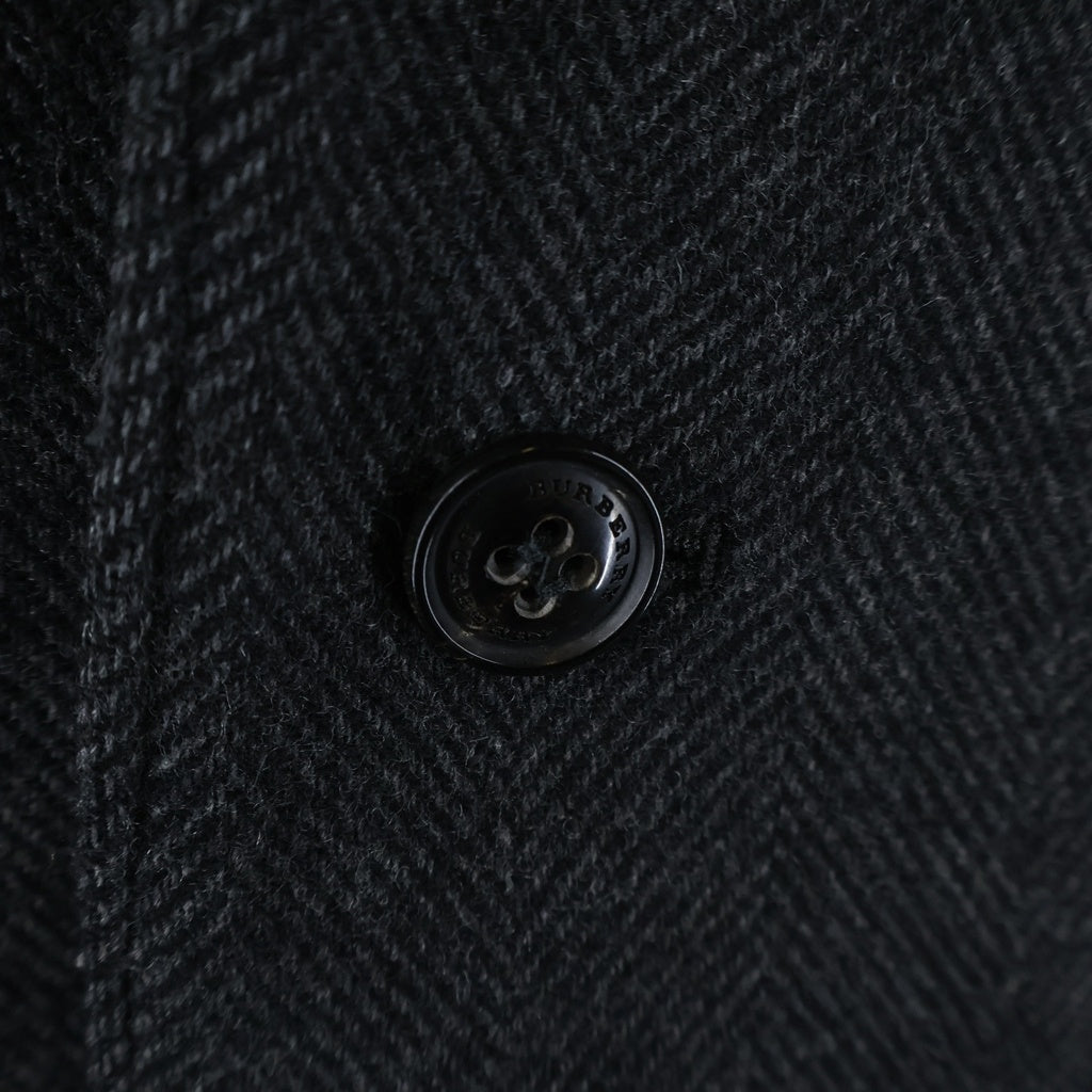 BURBERRY(バーバリー) ヘリンボーン ウール 3B チェスターコート グレー 4023370