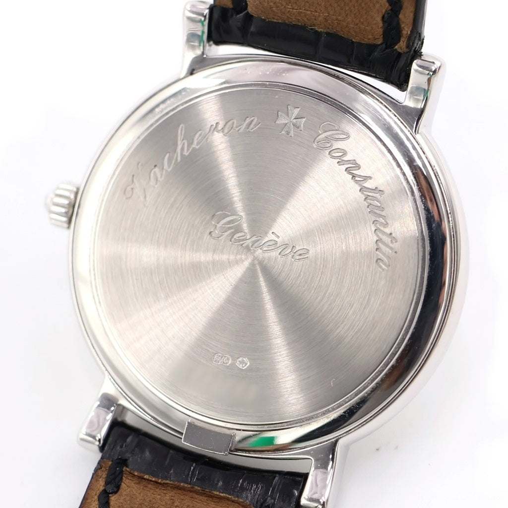 VACHERON CONSTANTIN(バシュロンコンスタンタン) リール 白文字盤 手巻き レザーベルト 腕時計 K18WG ホワイトゴールド 91060/000G