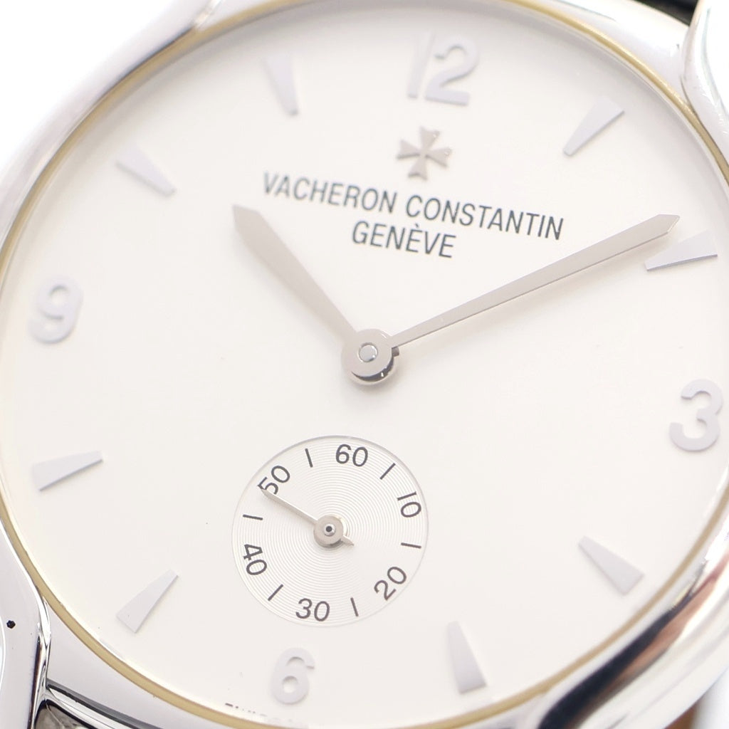 VACHERON CONSTANTIN(バシュロンコンスタンタン) リール 白文字盤 手巻き レザーベルト 腕時計 K18WG ホワイトゴールド 91060/000G